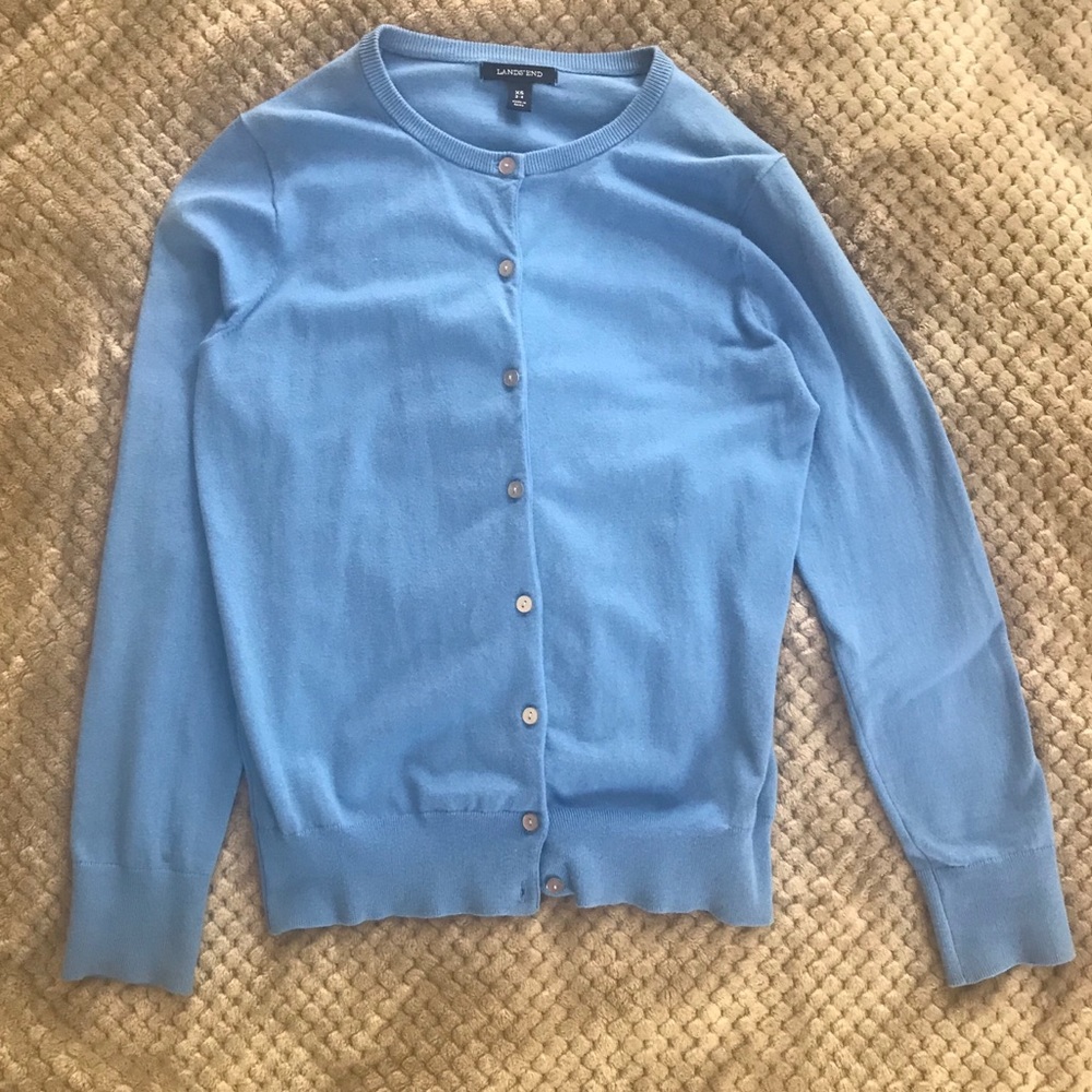 Lands' End Soft Blue Cardigan
